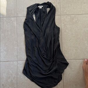 Helmut Lang  Elegant Black Draped Sleeveless Top